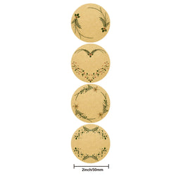 Kraft Paper Flowers Thank You Label Stickers For Gift Card Package Party Wrapping Baking Small Business Wedding Decor 2 inch/5cm (ONLINE ORDER ONLY)