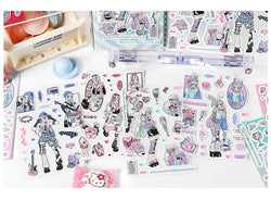 1pcs New Kawaii Heartbeat Girl Scrapbooking Sticker Art Collage Diary Journal DIY Craft Aesthetics Decorative Sticker Stationery (ONLINE ORDER ONLY)