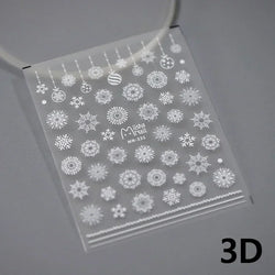 Bronzing Jelly Laser Snowflake Christmas Hot 5D Soft Embossed Relief Self Adhesive Nail Art Decoration Sticker 3D Manicure Decal (ONLINE ORDER ONLY)
