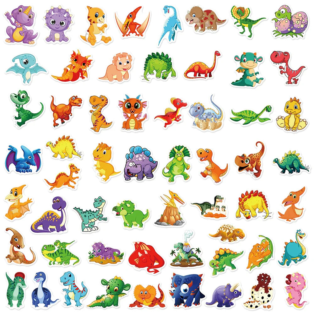 10/30/50/100pcs Cute Cartoon Dinosaur Sticker Packs For Kids (ONLINE ORDER ONLY)