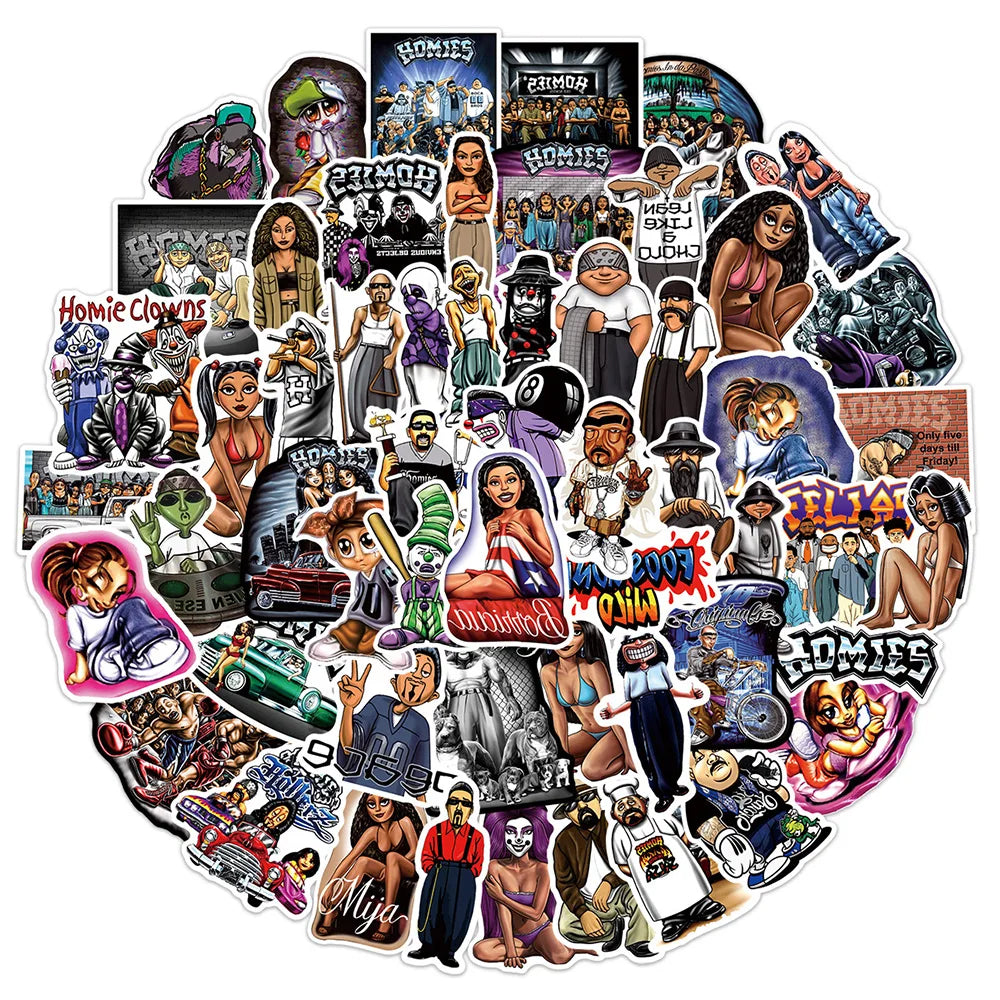 Homies Cartoon Graffiti Stickers for Kids - 10/30/50/100PCS Laptop Luggage Snowboard Decals (Online Order Only)