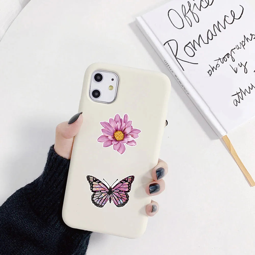 100-500pcs Butterfly Flower Sticker 8 Design Colorful Butterfly Decals Cute Stickers Party Decoration Scrapbook Stationery (ONLINE ORDER ONLY)