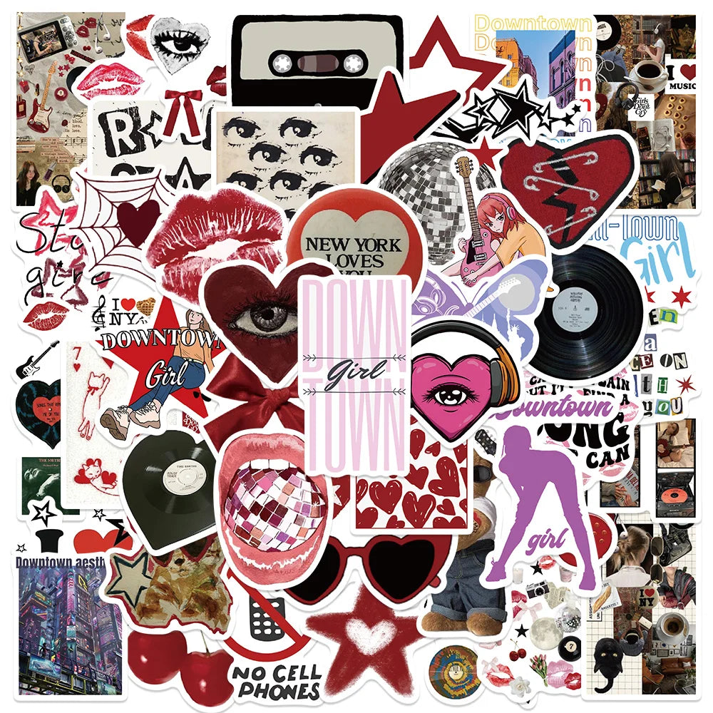 50PCS Y2K Vintage Aesthetic Stickers for Car, Laptop, Scrapbook (ONLINE ORDER ONLY)