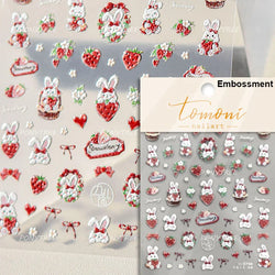 Pink Juicy Strawberry Fruit Cutting Line Ribbon Bowknot Star Happy Sweet Lovely Fruits Delicate Nail Art Stickers Manicure Decal (ONLINE ORDER ONLY)