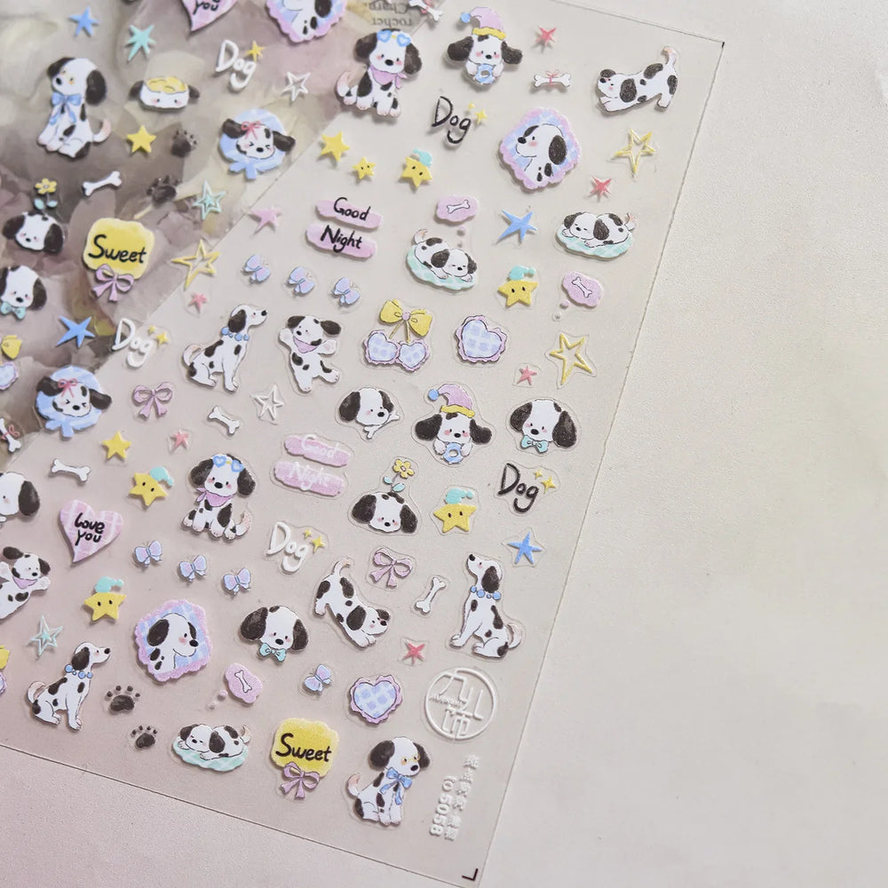 Fruits Apple Strawberry Animals Bear Dog Party Dream Flower Bone Rain Self Adhesive Nail Art Decoration Sticker Manicure Decals (Online Order Only)