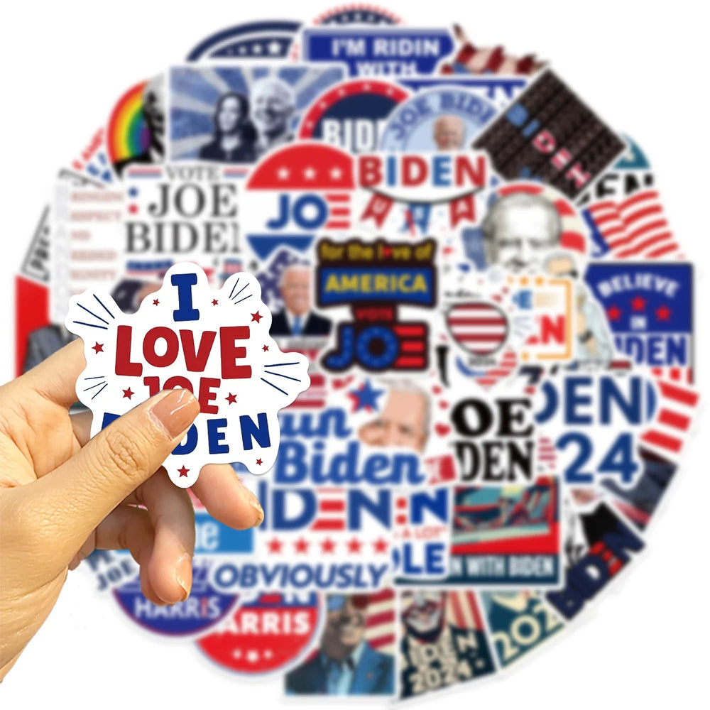 50pcs Cartoon Funny Joe Biden Harris Stickers Decals DIY Graffiti Toys For Laptop Guitar Luggage Skateboard Kids Sticker (ONLINE ORDER ONLY)