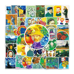 10/30/50PCS World Artist Oil Painting Work Vincent Van Gogh Aesthetic Sticker Packs (ONLINE ORDER ONLY)