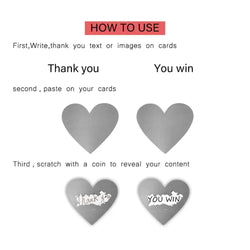 100-300pcs Heart Shape Labels Sticker 3 Colors Scratch Off Stickers DIY Handmade For Game Scratch Sticker Labels Stationer (ONLINE ORDER ONLY)