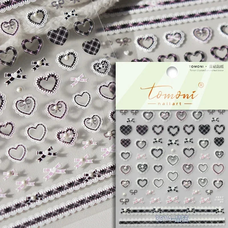 Shiny Colorful Color Block Fragment Square Fragment Grid Rhombus 3D Self Adhesive Nail Art Stickers Rhinestone Manicure Decals (Online Order Only)