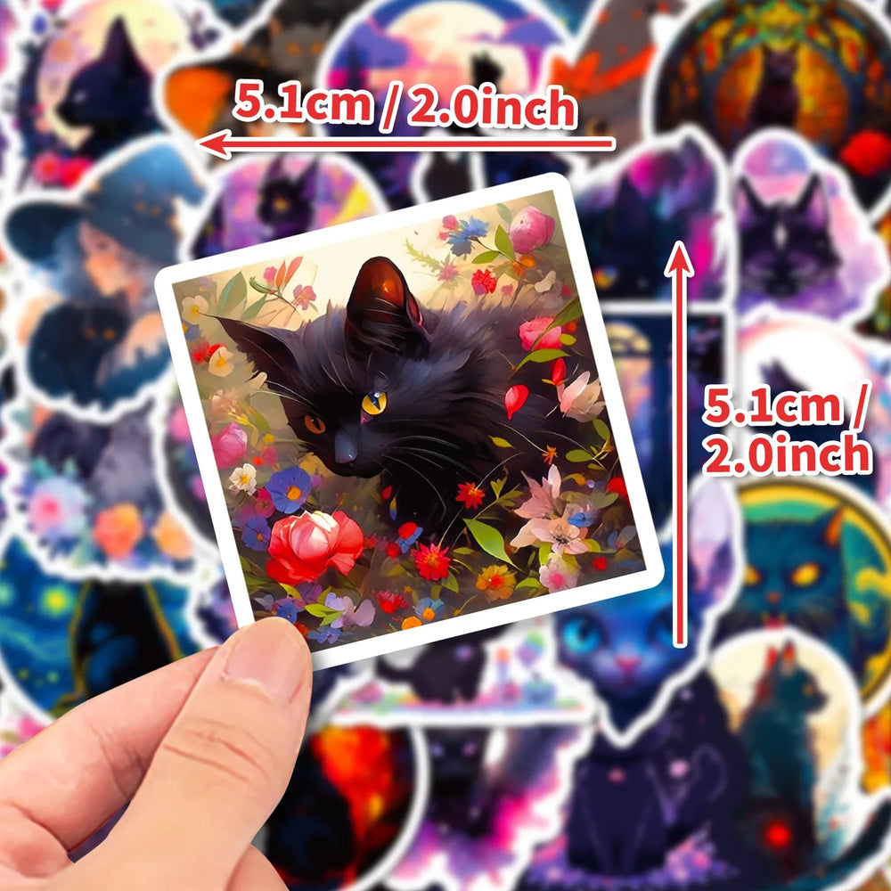 Dark Series Cats Horror Cartoon Stickers for Phone Laptop Luggage Skateboard Decals (ONLINE ORDER ONLY)