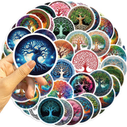 50pcs Tree Of Life Cartoon Stickers Aesthetic Plant Stickers Christmas Gift Kids Toys Phone Decals Laptop Stickers (Online Order Only)