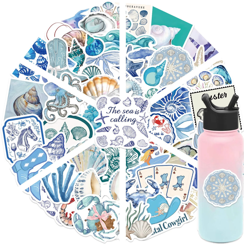 Cartoon Coastal Girl Graffiti Stickers for Snowboard Laptop Luggage Car Fridge Vinyl (ONLINE ORDER ONLY)
