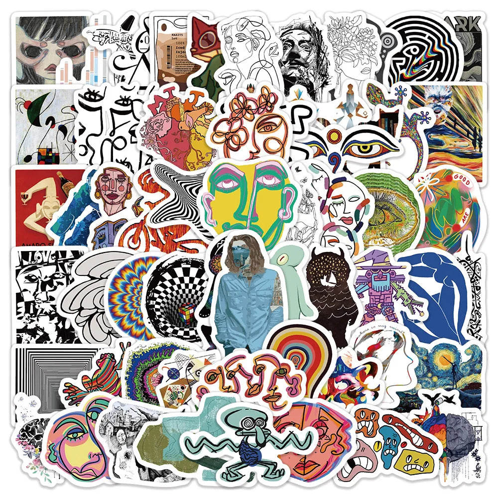 Abstract Art Cartoon Stickers PVC Waterproof Skateboard Notebook Graffiti Toys (Online Order Only)