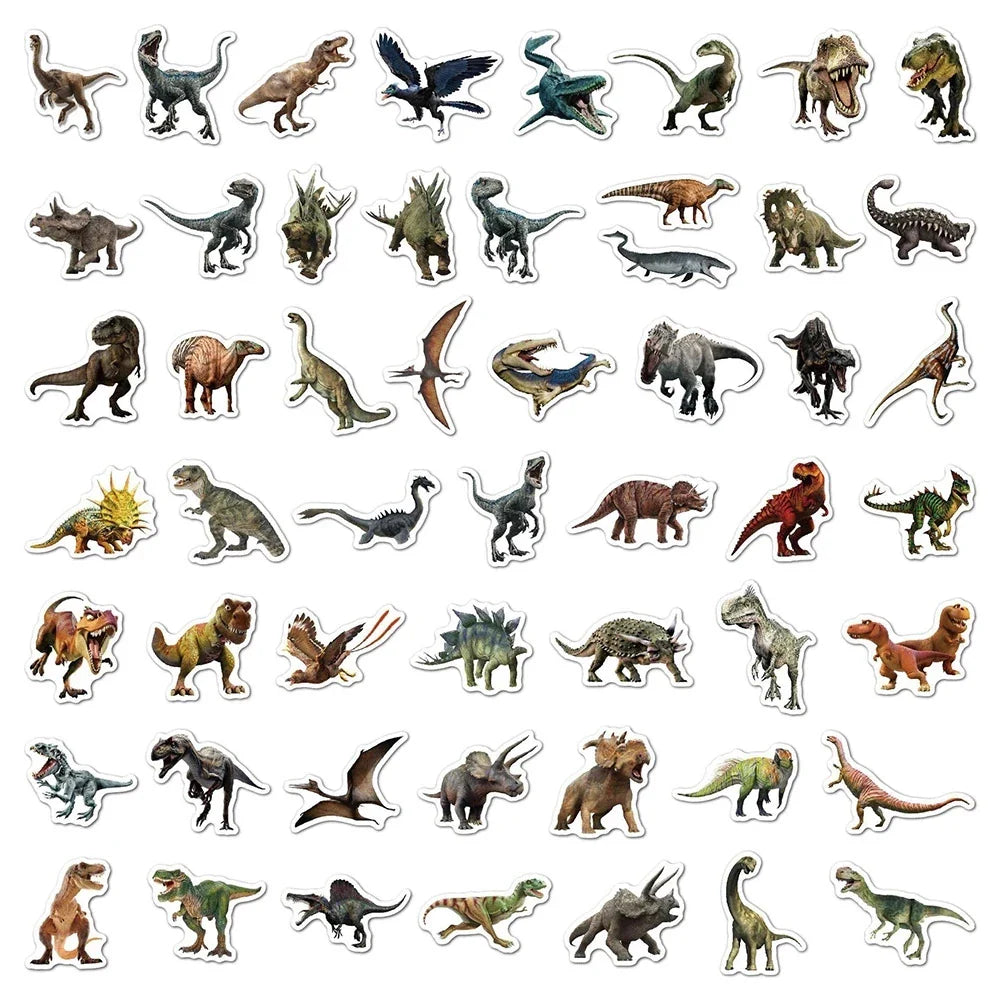 10/30/50PCS Jurassic Dinosaur Movie Stickers Funny Animal Sticker Kids Boys Toy DIY Skateboard Phone Laptop Notebook Bike Decals (Online Order Only)