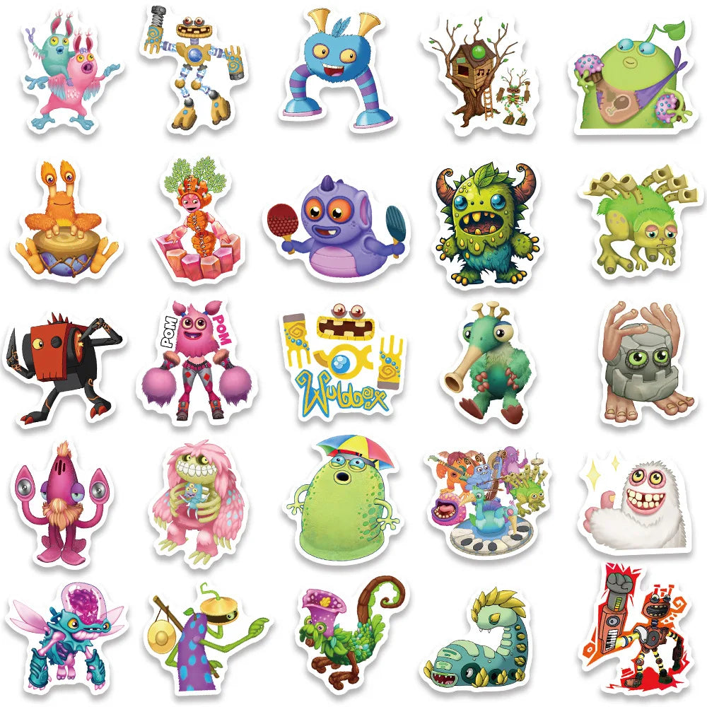 10/30/50PCS Game My Singing Monster Stickers Cartoon Decals Kids Toys Laptop Phone Luggage Skateboard Bike DIY Sticker Graffiti (Online Order Only)