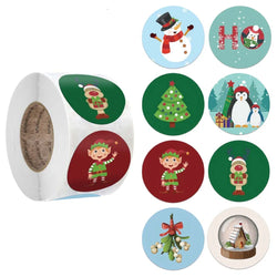 100-500pcs Cartoons Kraft Sticker Merry Christmas Stickers Package Seal Labels Christmas Gift Decoration Sticker new year decor (ONLINE ORDER ONLY)