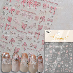 Retro Blue Bowknot Butterfly Love Heart Pendent Hot Stamping Gold Silver Adhesive Nail Art Stickers Manicure Decals Wholesale (Online Order Only)