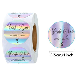 100-500PCS New Thank You Stickers for Business Packaging Stickers Rolling Sticker Roll Merci Small Home Made Lables TZ007-A (ONLINE ORDER ONLY)