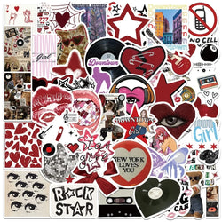 50pcs Downtown Y2K Girls Stickers Aesthetic Phone Bike Wall Scrapbook Motorcycle Waterproof Cartoon Sticker for Kids Toys Gifts (Online Order Only)