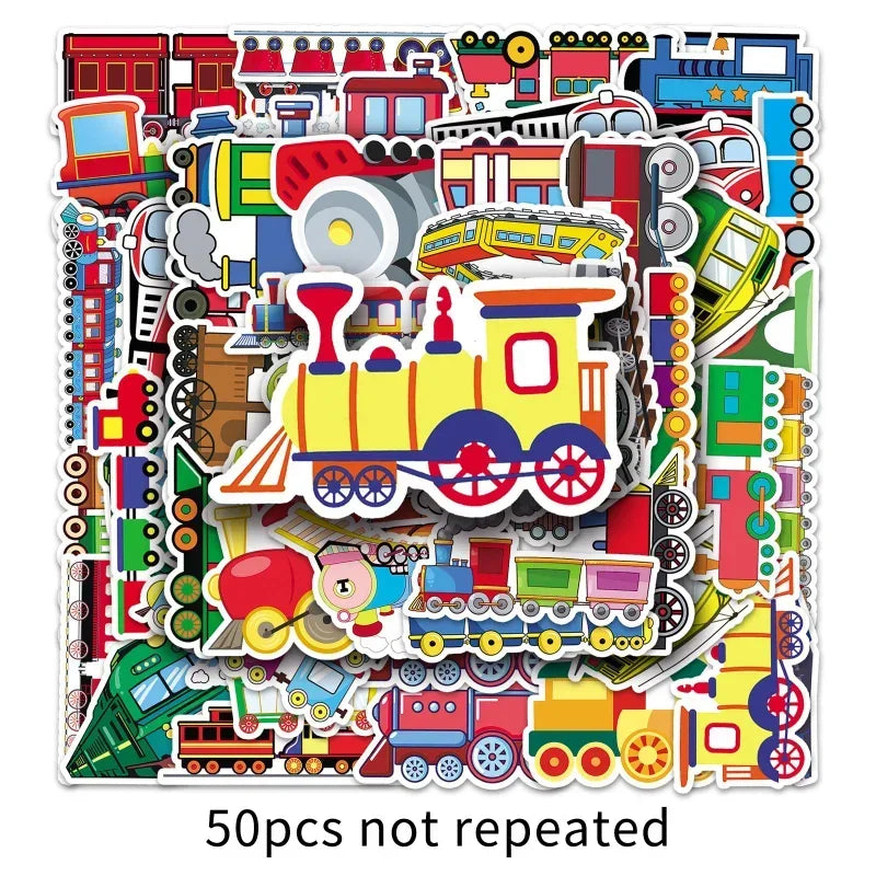 Cartoon Train Stickers for Scrapbooking, Kids, Laptop, Phone, Suitcase, Helmet - 10/25/50pcs (Online Order Only)