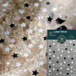Hollow Out Black Gold Star Starburst Round Dot Night-time Tiny Spot Self Adhesive Nail Art Stickers Manicure Decals Wholesale (ONLINE ORDER ONLY)