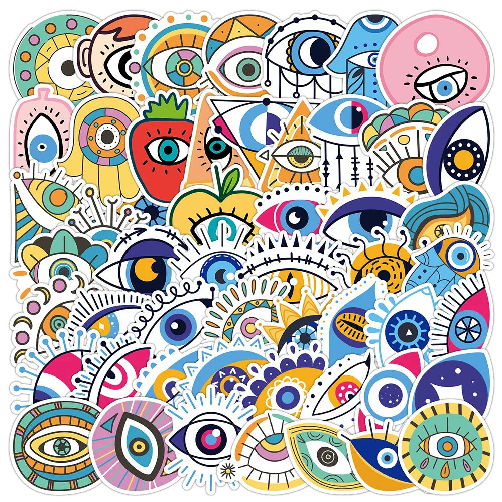 Evil Eye Stickers Waterproof Decals for Skateboard Laptop Motorcycle Car (ONLINE ORDER ONLY)