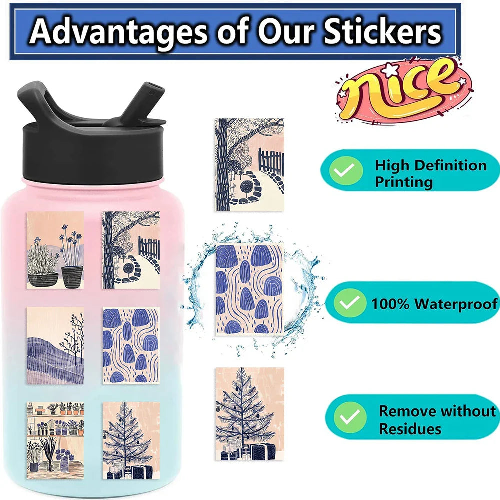 55PCS Abstract Art Waterproof Stickers Pvc Decals For Guitars Phone Computer Skateboards Vinyl Waterproof Stickers﻿ (ONLINE ORDER ONLY)