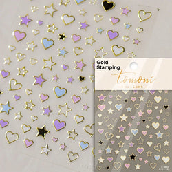Colored Crystal Star Love Heart Shiny Silver Hollowed Smudging Rainbow Flower Jelly Embossed Nail Art Stickers Manicure Decals (ONLINE ORDER ONLY)
