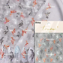Hot Stamping Laser Shell Conch Starfish Pearl Whale Coral Dolphin Summer Beach Sea Wave Jellyfish Bubble Nail Art Stickers Decal (ONLINE ORDER ONLY)