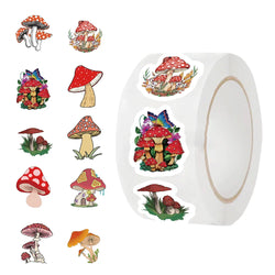 500Pcs/Roll Children Mushroom Reward Stickers School Students Cute Cartoon Encouragement Sticker Scrapbooking Decoration (Online Order Only)