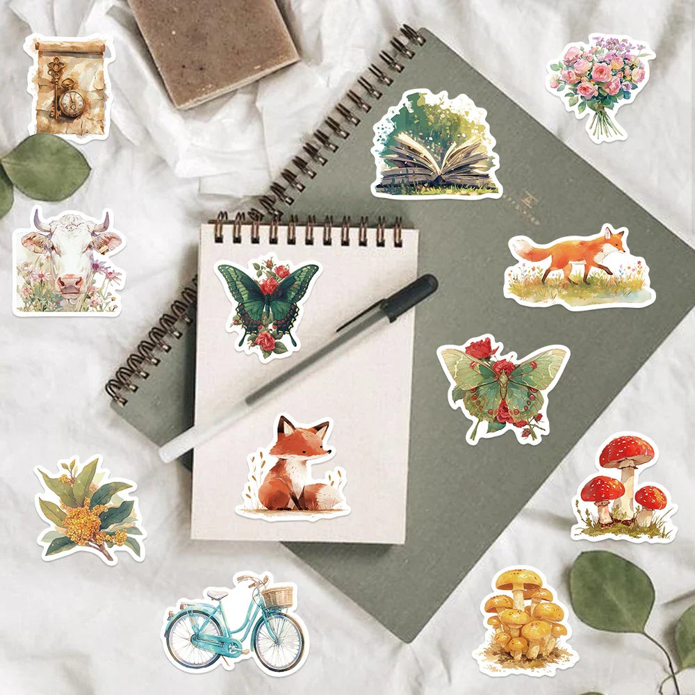 50pcs Cute Fairytale Animals Graffiti Stickers Cartoon DIY Skateboard Phone Case Laptop Waterproof Cool Sticker Decals Toy (ONLINE ORDER ONLY)