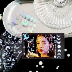 1pcs Hot Silver Laser Stereo Sticker Bright Stars Decorative Adhesive Sticker For Scrapbooking Diary Album Journal DIY Idol Card (Online Order Only)