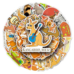 50Pcs Kangaroo Cartoon Waterproof Vinyl Stickers for Skateboard Snowboard (Online Order Only)