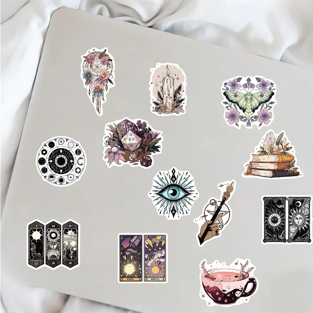 10/30/50PCS Gothic Magic Witch Stickers Aesthetic Graffiti DIY Phone Laptop Scrapbook Suitcase Bike PVC Watrproof Decals Kid Toy (ONLINE ORDER ONLY)