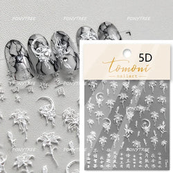 Colorful Geometric Gem Wing Love Heart Bowknot Moon Star Figure Totem Line Retro Self Adhesive Nail Art Stickers Manicure Decals (ONLINE ORDER ONLY)