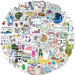50/100Pcs Cartoon Interesting Chemical Biology Graffiti Stickers Decoration Guitar Notebook Luggage DIY Waterproof Wholesale (ONLINE ORDER ONLY)