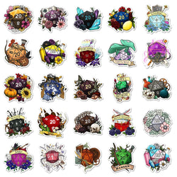 10/30/50pcs Game Dragon Dice Cartoon Stickers Cool Graffiti Sticker DIY Phone Skateboard Notebook Waterproof Decals for Kids Toy (ONLINE ORDER ONLY)