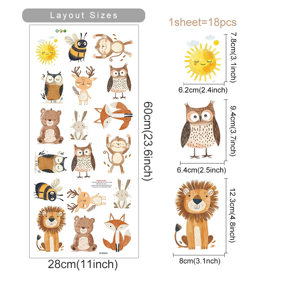Cute Cartoon Monkey Rabbit Nursery Wall Stickers Kids Room Decor Decals (ONLINE ORDER ONLY)
