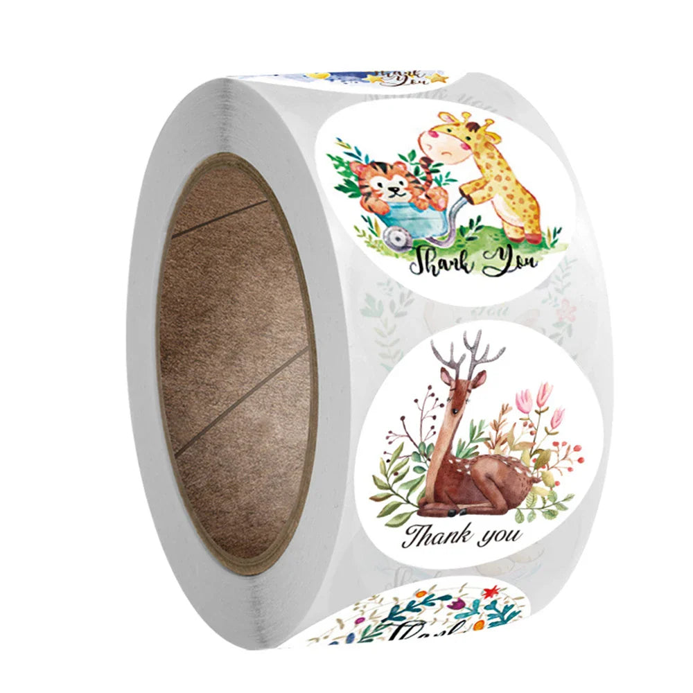 100-500pcs Round Cartoon Animal stickers for kids Teacher Reward Encourage Sticker Office Stationery for children 1inch (ONLINE ORDER ONLY)