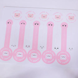 50-100pcs Pink Bear Thank You Stickers Seal Labels Small Business Packaging Sticker for Envelopes Seal Gift Box Decorations (Online Order Only)