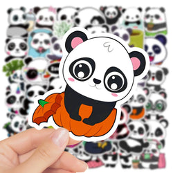 50Pcs Cute Panda Cartoon Animal Stickers Luggage Skateboard Cute DIY Cool Graffiti Waterproof Funny Kid Toy Sticker Decal (ONLINE ORDER ONLY)