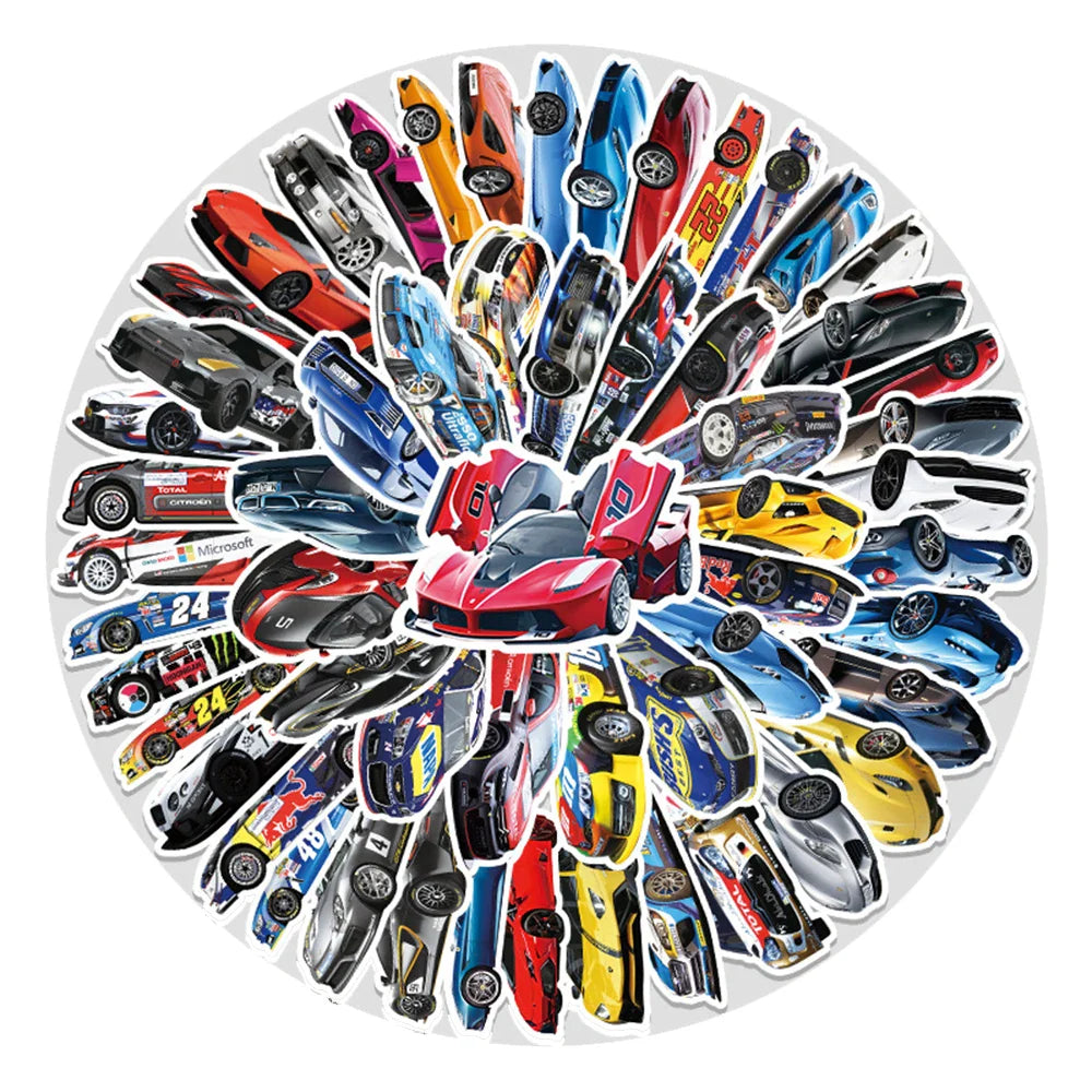 10/30/50/102PCS JDM Retrofit Racing Car Graffiti Stickers Laptop Luggage Motorcycle Fridge Car Waterproof Cool Sticker Kids Toy (ONLINE ORDER ONLY)