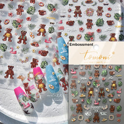 Summer Beach Bikini Watermelon Duck Cat Ice Cream Shell Coconut Tree Cherry Starfish Sunglasses Nail Art Sticker Manicure Decals (ONLINE ORDER ONLY)