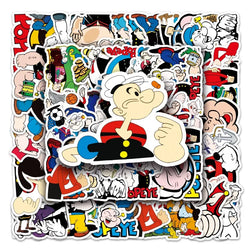 50pcs Popeye Stickers for Laptop, Phone, Car, Scooter, Suitcase, Water Bottle, Stationery, Refrigerator Decoration (ONLINE ORDER ONLY)