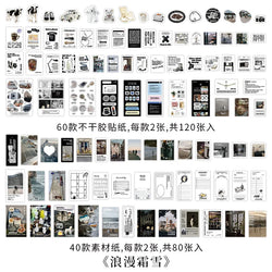 200Pcs/set Korean Style Fresh Sticker Note Paper Material Pack For Handbook Diary Collage DIY Scrapbooking Decoration Stationery (Online Order Only)