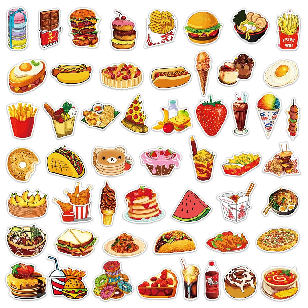 10/25/50pcs Bread Food and Tasty Meals Sticker Packs (Online Order Only)