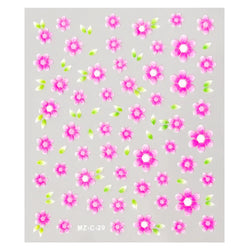 30 Sheets Cherry Blossom Nail Art Stickers White Flower Self-Adhesive Nail Decals with Assorted Floral Patterns for Manicuring * (Online Order Only)