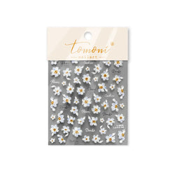 Flowers in Bloom Cosmos Chrysanthemum Daisy White Petal Yellow Stamen Self Adhesive Nail Art Decorations Sticker Manicure Decals (ONLINE ORDER ONLY)