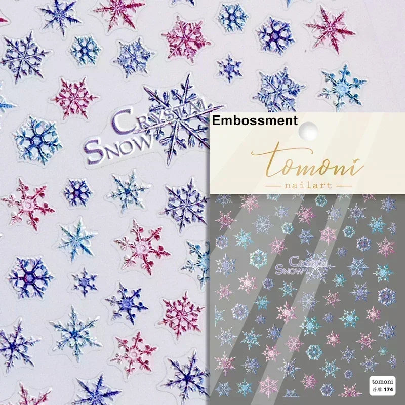 Black White Christmas Tree Snowflake Bowknot Snowman Socks Star Santa Hat Deer Rhinestone Winter Nail Art Sticker Manicure Decal (Online Order Only)