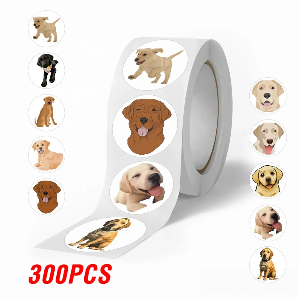 100-500pcs 1inch Animal Dog Stickers Roll for Envelope Praise Reward Student Label Stationery Seal Lable Child Toy Gift (ONLINE ORDER ONLY)